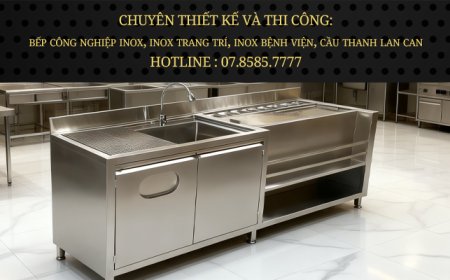 Quầy Pha Chế Inox Có Bồn Rửa QB-04