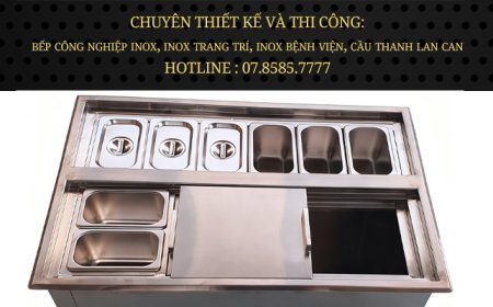 Thùng Đá Inox Âm Bàn Có Khay Topping TDA-09