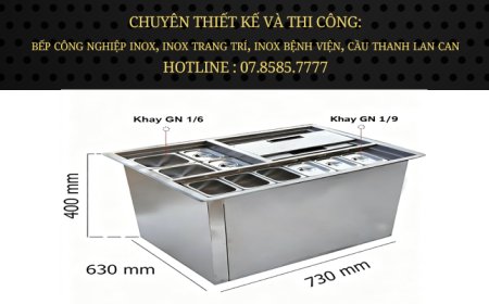 Thùng Đá Inox Âm Bàn Có Khay Topping TDA-08