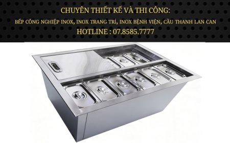 Thùng Đá Inox Âm Bàn Có Khay Topping TDA-06