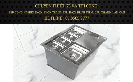 Thùng Đá Inox Âm Bàn Có 5 Khay Topping TDA-02