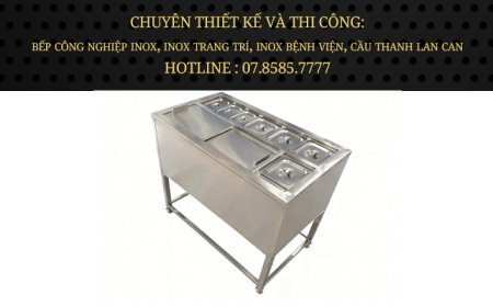 Thùng Đá Inox Khung Chân Có Khay Topping TDCC-10