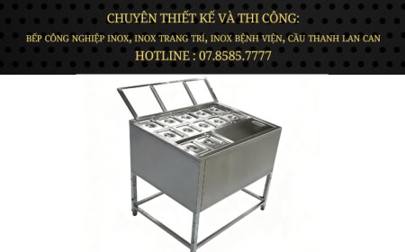 Thùng Đá Inox Khung Chân Có Khay Topping TDCC-11
