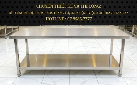Bàn Inox 2 tầng phẳng