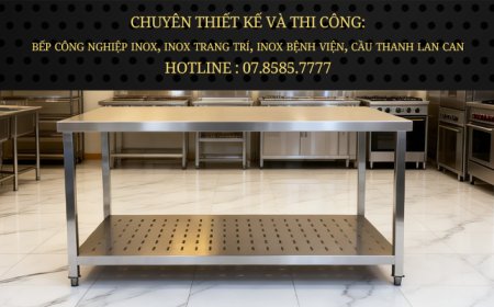 Bàn Chặt Inox 2 Tầng , Tầng dưới cắt CNC