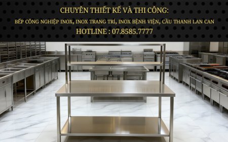 Bàn Inox 2 tầng có kệ trên 2 tầng phẳng