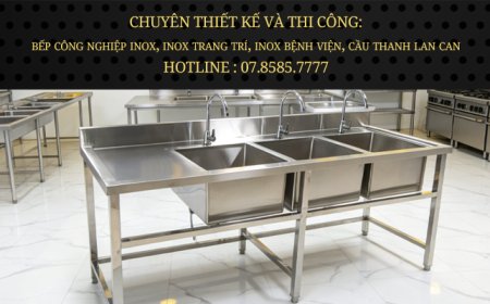 Chậu Rửa 3 Hộc Có Bàn Chờ Có Gáy