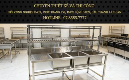 Chậu Rửa 3 Hộc Có Bàn Chờ Và Kệ Trên