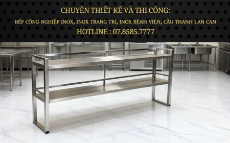 Kệ Inox Phẳng 2 Tầng Trên Bàn
