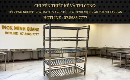 Kệ Inox 5 Tầng Song Có Chân