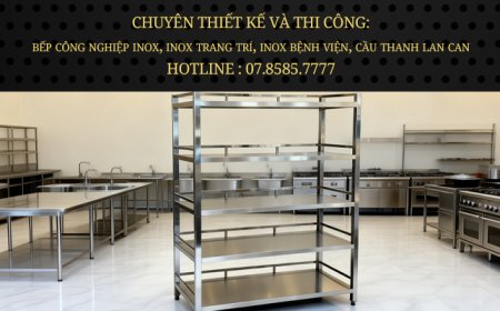 Kệ Inox 5 Tầng Phẳng Có Chân