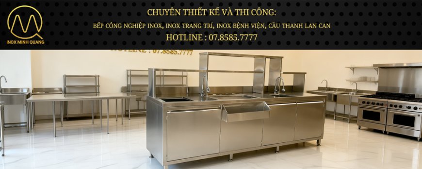 Quầy Pha Chế Inox 304 Có 2 Bồn Rửa QB-05