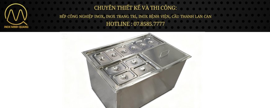 Thùng Đá Inox Âm Bàn Có Khay Topping TDA-07