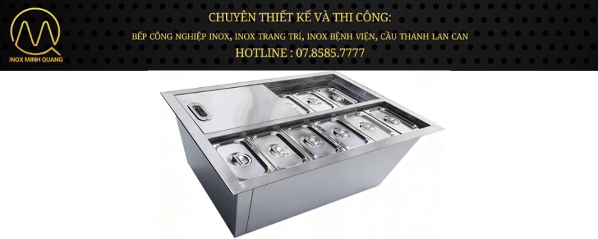 Thùng Đá Inox Âm Bàn Có Khay Topping TDA-06