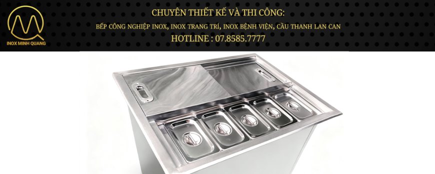 Thùng Đá Inox Âm Bàn Có Khay Topping TDA-04
