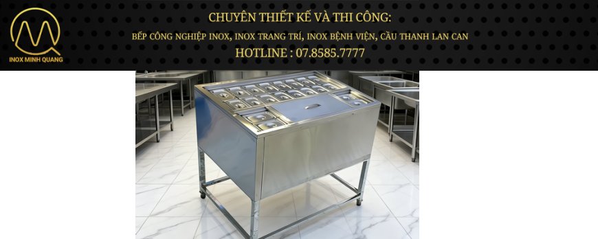 Thùng Đá Inox Khung Chân Có Khay Topping TDCC-04