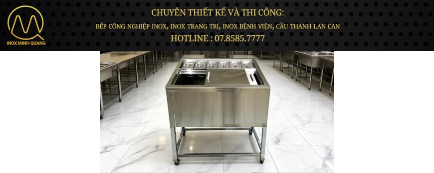 Thùng Đá Inox Khung Chân Có Khay Topping TDCC-05
