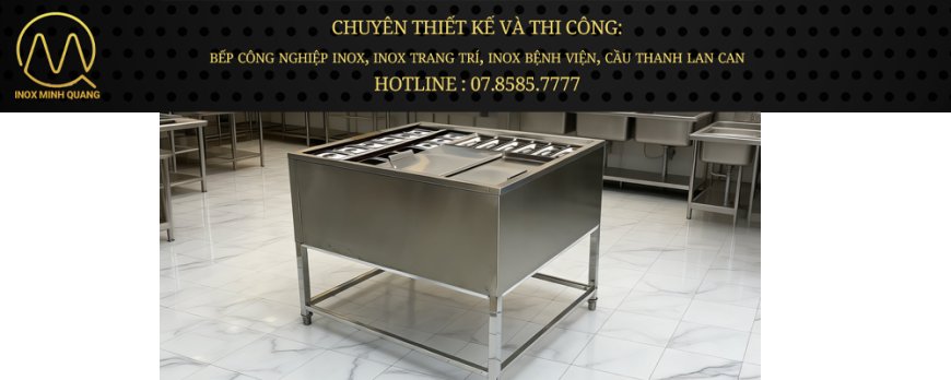 Thùng Đá Inox Khung Chân Có Khay Topping TDCC-06