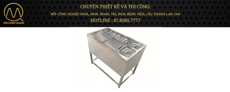 Thùng Đá Inox Khung Chân Có Khay Topping TDCC-10