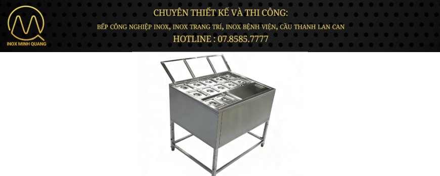 Thùng Đá Inox Khung Chân Có Khay Topping TDCC-11