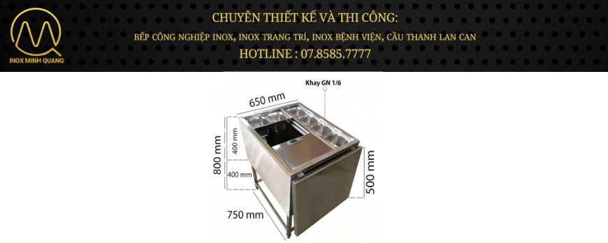 Thùng Đá Inox Khung Chân Có 6 Khay Topping TDCC-17
