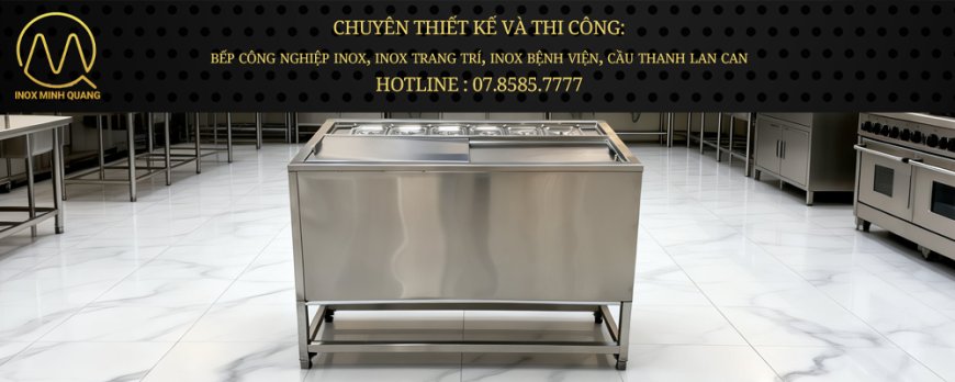 Thùng Đá Inox Khung Chân Có Khay Topping TDCC-20