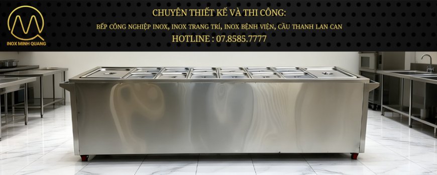 Tủ Bán Cơm Inox Hâm Nóng Thức Ăn 14 Khay