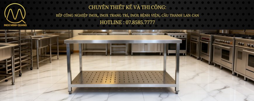 Bàn Chặt Inox 2 Tầng , Tầng dưới cắt CNC