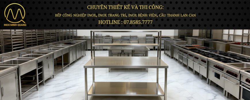 Bàn Inox 2 tầng có kệ trên 2 tầng phẳng