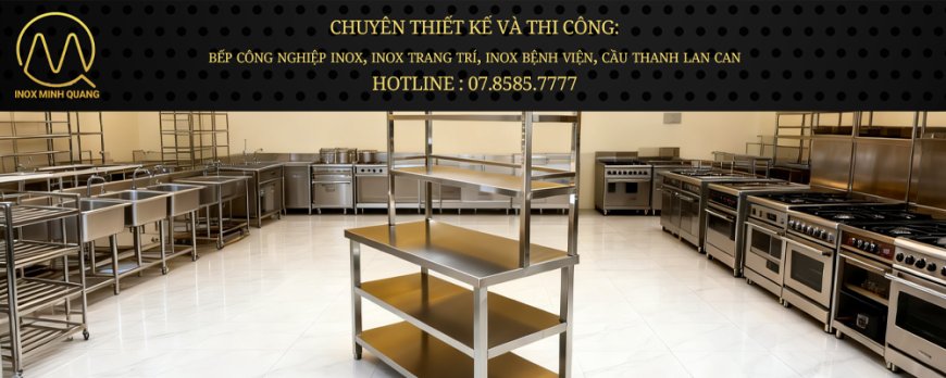 Bàn Inox 3 tầng có kệ trên phẳng