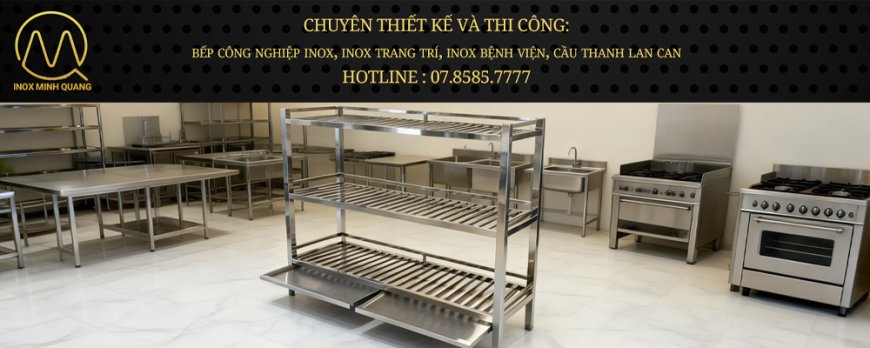 Kệ Inox 3 Tầng Có Khay Hứng Nước Có Chân