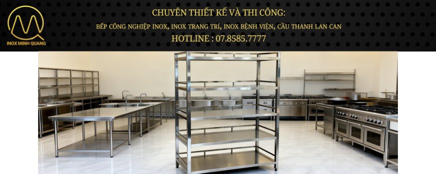 Kệ Inox 5 Tầng Phẳng Có Chân