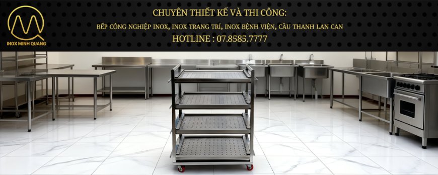 Xe Đẩy Inox 4 Tầng