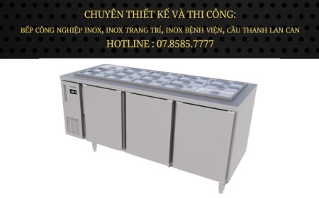 Tủ bàn salad Icymax 3 cánh inox 1800x750 ISR-3S187