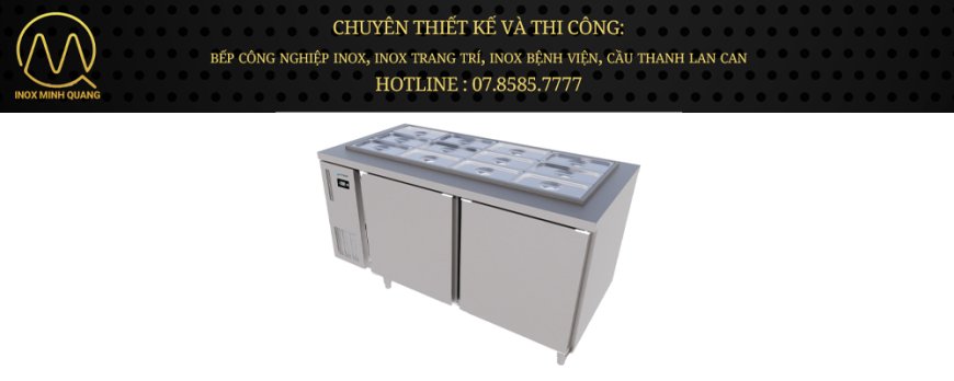 Tủ bàn salad Icymax 2 cánh inox 1500x750 ISR-2S157