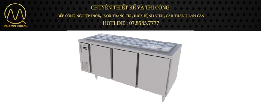 Tủ bàn salad Icymax 3 cánh inox 1800x750 ISR-3S187